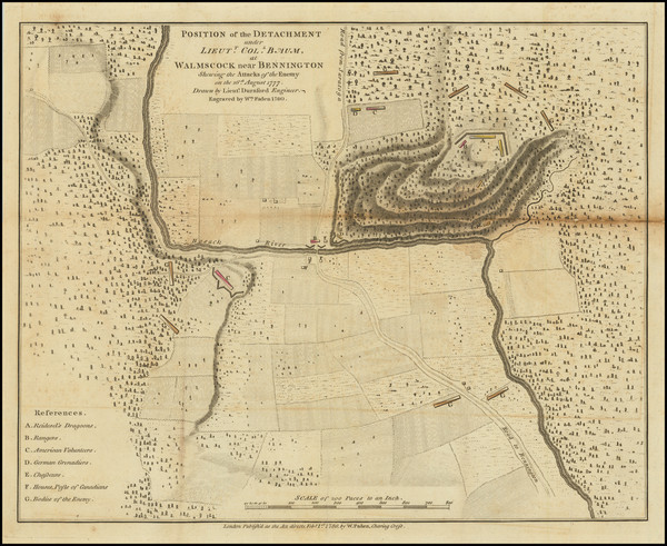 52-Vermont, New York State and American Revolution Map By William Faden