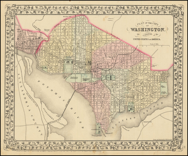 56-Washington, D.C. Map By Samuel Augustus Mitchell Jr.