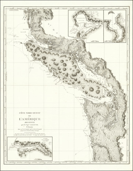 45-Oregon, Washington and Canada Map By George Vancouver