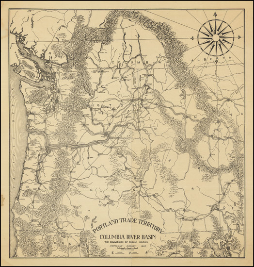 38-Pacific Northwest and Oregon Map By Commission of Public Docks, Portland