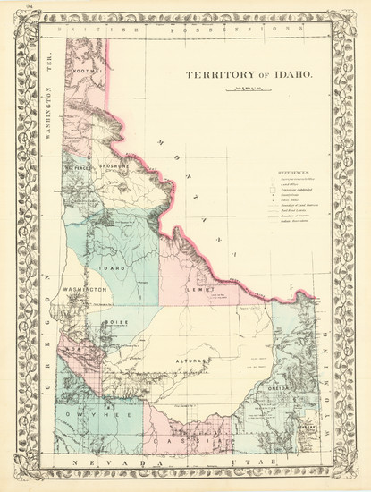 98-Idaho Map By Samuel Augustus Mitchell Jr.