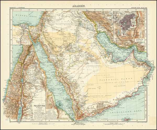 51-Middle East Map By Adolf Stieler