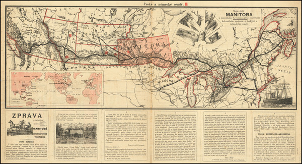 38-Czech Republic & Slovakia and Western Canada Map By North Atlantic Trading Company / Turner