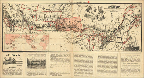 98-Czech Republic & Slovakia and Western Canada Map By North Atlantic Trading Company / Turner