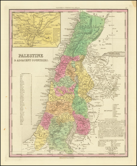 26-Holy Land Map By Henry Schenk Tanner