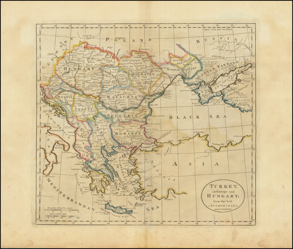 59-Balkans, Turkey and Greece Map By Mathew Carey