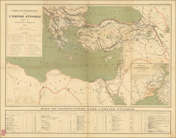 45-Turkey, Middle East, Holy Land and Turkey & Asia Minor Map By R. Hausermann