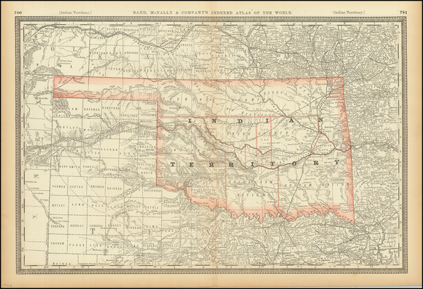 92-Oklahoma & Indian Territory Map By Rand McNally & Company