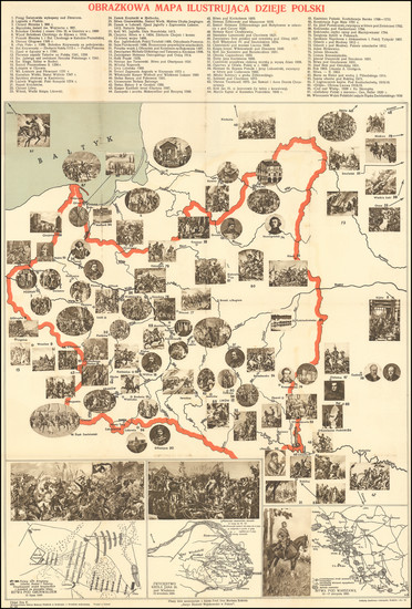 84-Poland and Pictorial Maps Map By Wydawnictwo Salon Malarzy Polskich