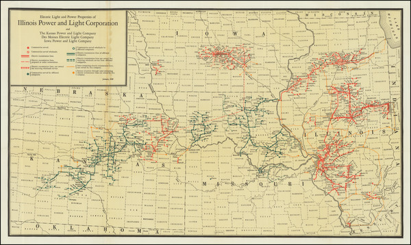 63-Illinois, Iowa, Kansas and Missouri Map By Illinois Power and Light Corporation