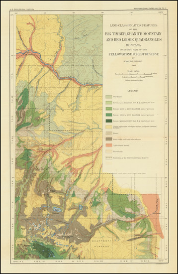 86-Montana Map By Julius Bien & Co. / John B. Leiberg