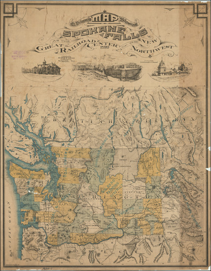 86-Washington Map By Huber & Hough / H.S. Crocker & Co.