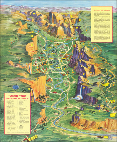 13-Pictorial Maps and Yosemite Map By H.S. Crocker & Co.