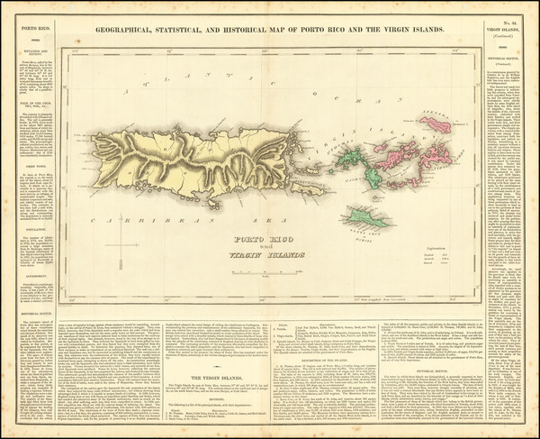 19-Puerto Rico and Virgin Islands Map By Henry Charles Carey  &  Isaac Lea