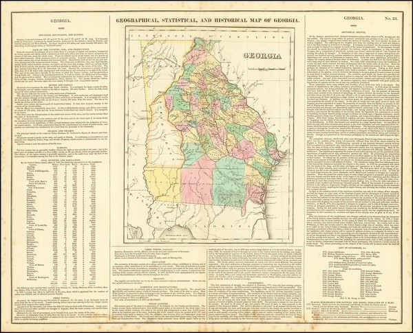 68-Georgia Map By Henry Charles Carey  &  Isaac Lea