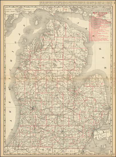 1-Michigan Map By Rand McNally & Company