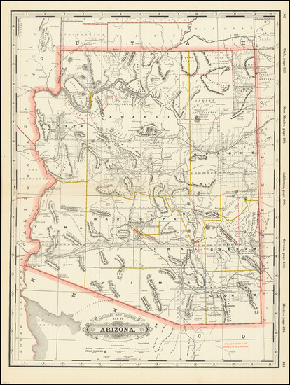 91-Arizona Map By George F. Cram