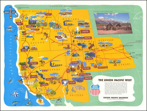 45-Southwest, Rocky Mountains and California Map By Rigby