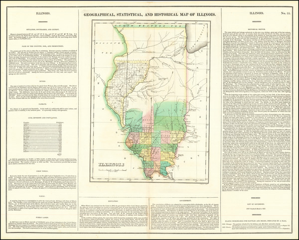 96-Illinois and Wisconsin Map By Henry Charles Carey  &  Isaac Lea