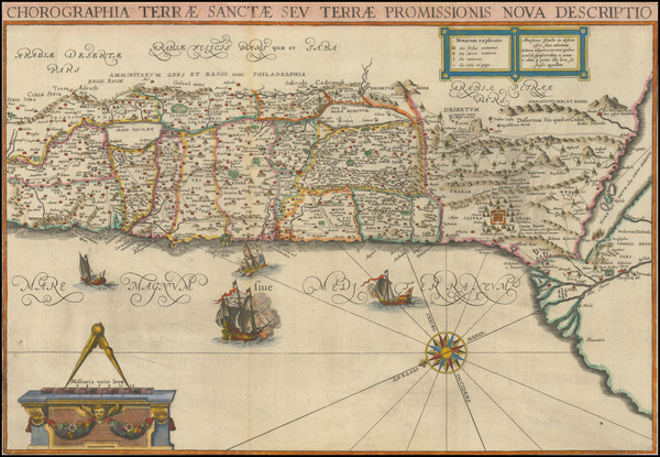 39-Holy Land Map By Jacobus Tirinus