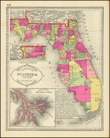 85-Florida Map By H.C. Tunison