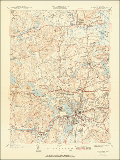 62-Massachusetts Map By U.S. Geological Survey