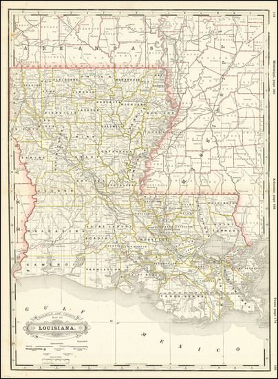 15-Louisiana Map By George F. Cram