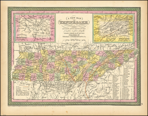 44-Tennessee Map By Thomas, Cowperthwait & Co.