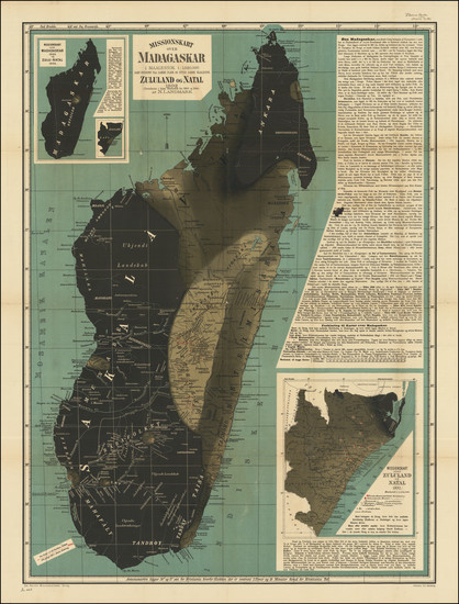 26-East Africa and African Islands, including Madagascar Map By Det Norske Missionsselskabs Forlag