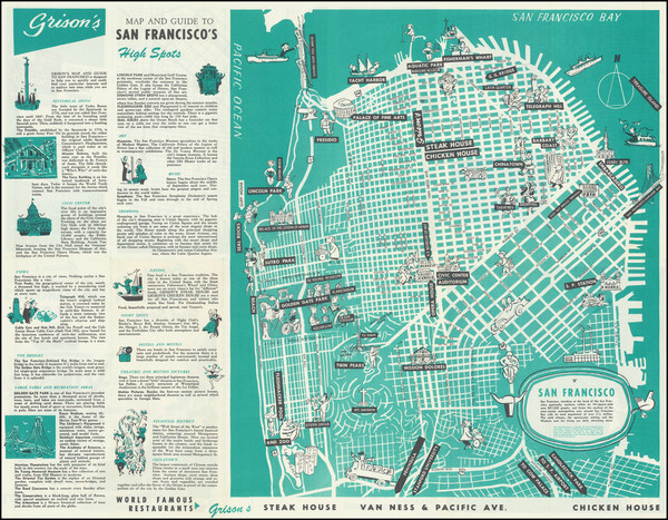 83-San Francisco & Bay Area Map By Grison's Steak House