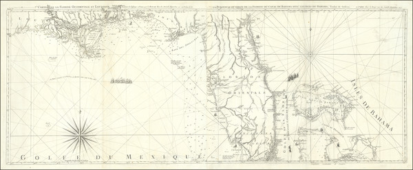 44-Florida, South, Southeast and Bahamas Map By Georges Louis Le Rouge