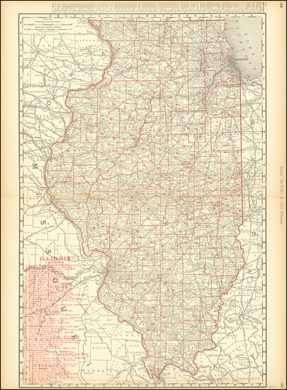 58-Illinois Map By Rand McNally & Company