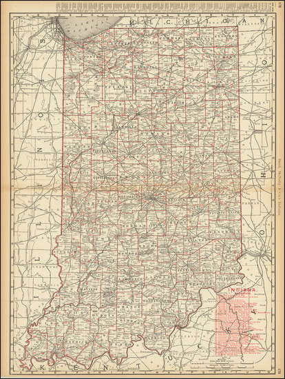 94-Indiana Map By Rand McNally & Company