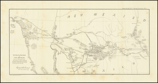 29-Arizona, New Mexico and California Map By U.S. War Department