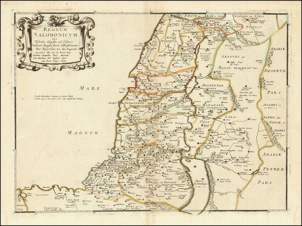 18-Holy Land Map By Philippe de la Rue