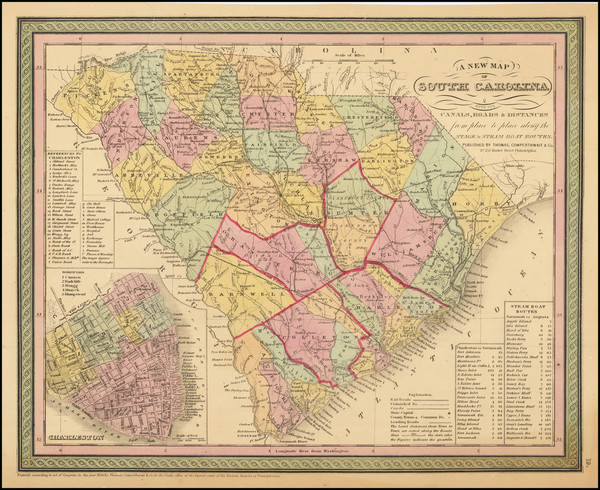 2-South Carolina Map By Thomas, Cowperthwait & Co.