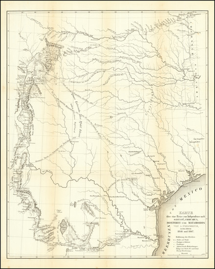 92-Texas, Mexico and Rare Books Map By Frederick Adolphus Wislizenus