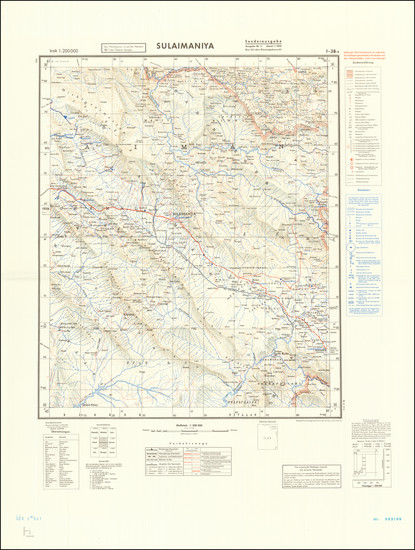 36-Persia & Iraq Map By General Staff of the German Army