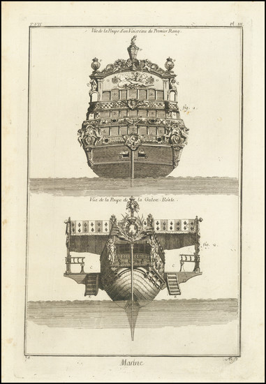 7-Naval & Marine Map By Jacques Nicolas Bellin / Denis Diderot