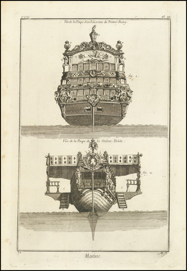 39-Naval & Marine Map By Jacques Nicolas Bellin / Denis Diderot