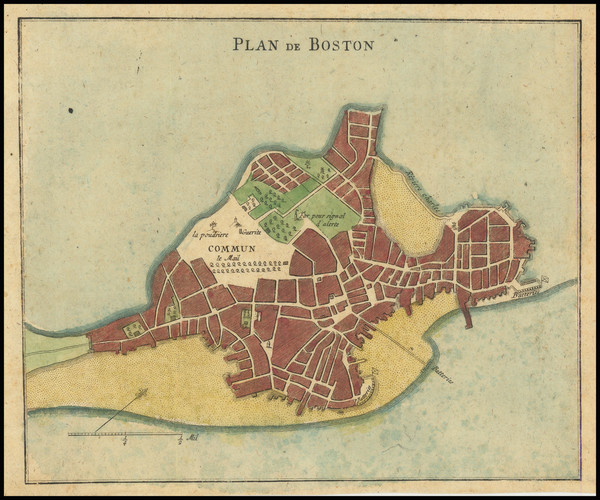 17-Boston and American Revolution Map By Gabriel Nikolaus Raspe