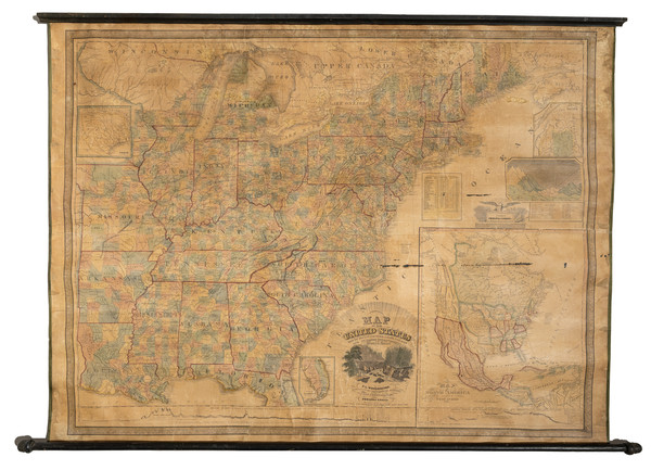 97-United States and North America Map By Charles P. Varle / J.L. Woodbridge / Phelps & Ensign