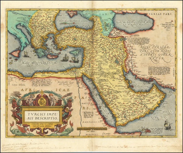 47-Turkey, Mediterranean, Middle East, Arabian Peninsula and Turkey & Asia Minor Map By Abraha