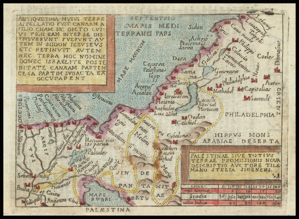 7-Holy Land Map By Abraham Ortelius / Philippe Galle