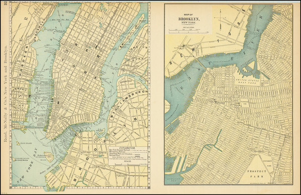 87-New York City Map By Rand McNally & Company