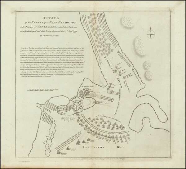 67-Maine and American Revolution Map By Paul de Rapin de Thoyras