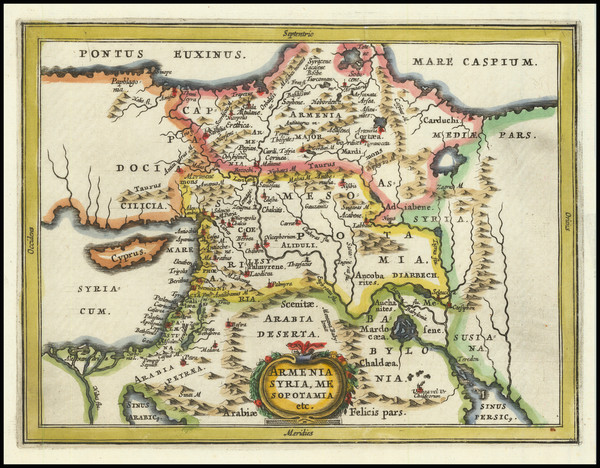 86-Central Asia & Caucasus, Middle East and Holy Land Map By Philipp Clüver