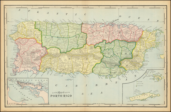 69-Puerto Rico Map By George F. Cram