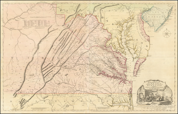 82-Mid-Atlantic, Maryland and Virginia Map By Joshua Fry  &  Peter Jefferson