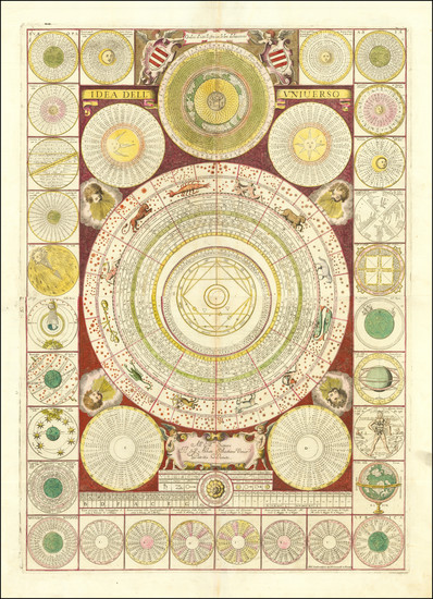 96-Celestial Maps and Curiosities Map By Vincenzo Maria Coronelli